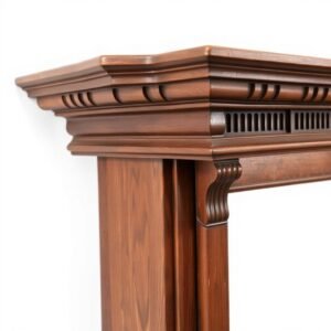 Antique Victorian Carved Oak Fireplace Mantel with Dentil Molding